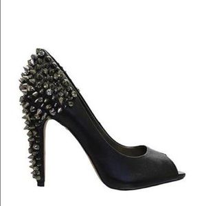 Sam Edelman Studded Leather Peep Toe Heels